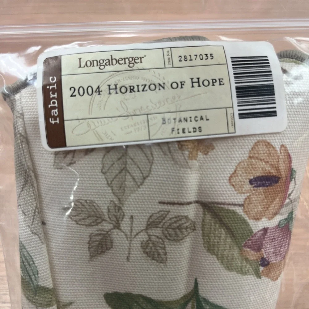 Longaberger Fabric Liner for 2004 Horizon of Hope Basket in Botanical Fields NEW